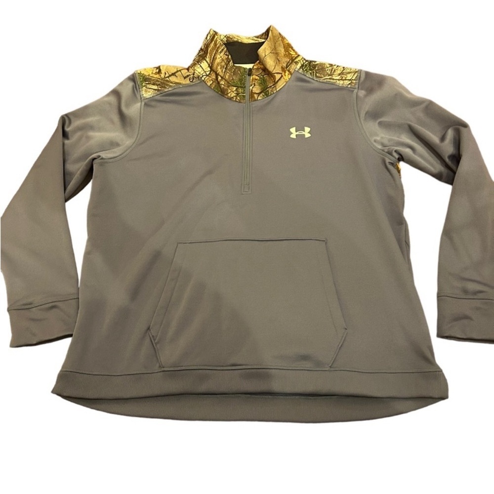 Under Armour Blue Camo Fleece Quarter Zip size 2XL